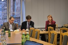 Uczestnicy Konferencji SME (od lewej): Piotr Bogusz (Politechnika Rzeszowska), Łukasz Knypiński (Politechnika Poznańska), Krystyna Krzywdzińska-Kornak (Politechnika Rzeszowska),